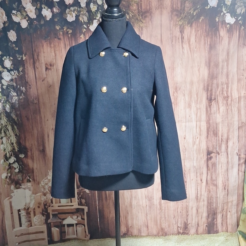 Nwt Nili Lotan Xxs Dark Blue Double Breasted Pea Coat